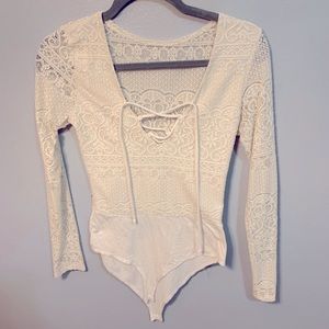 White lace bodysuit